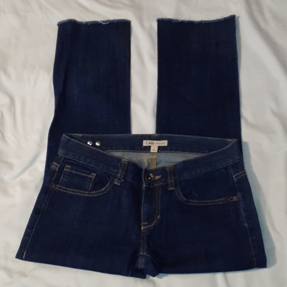 CABI | Dark Wash Raw Hem Ankle Skinny Jeans 175‎  2